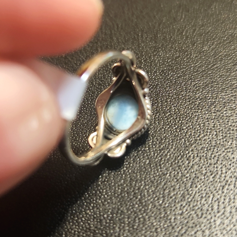 NEW Genuine Sterling Silver & Larimar Ring - Picture 5 of 6